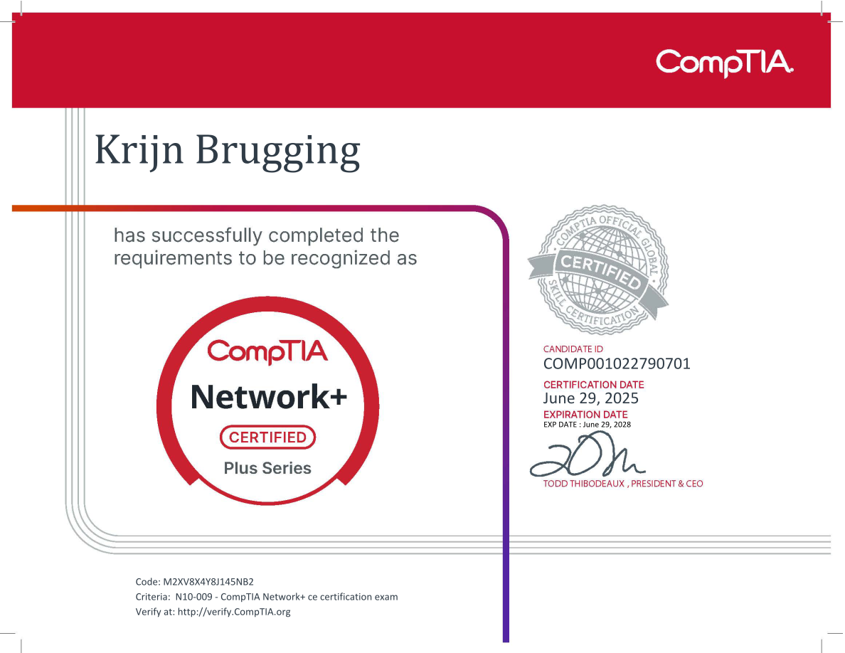CompTIA Network+ certificate