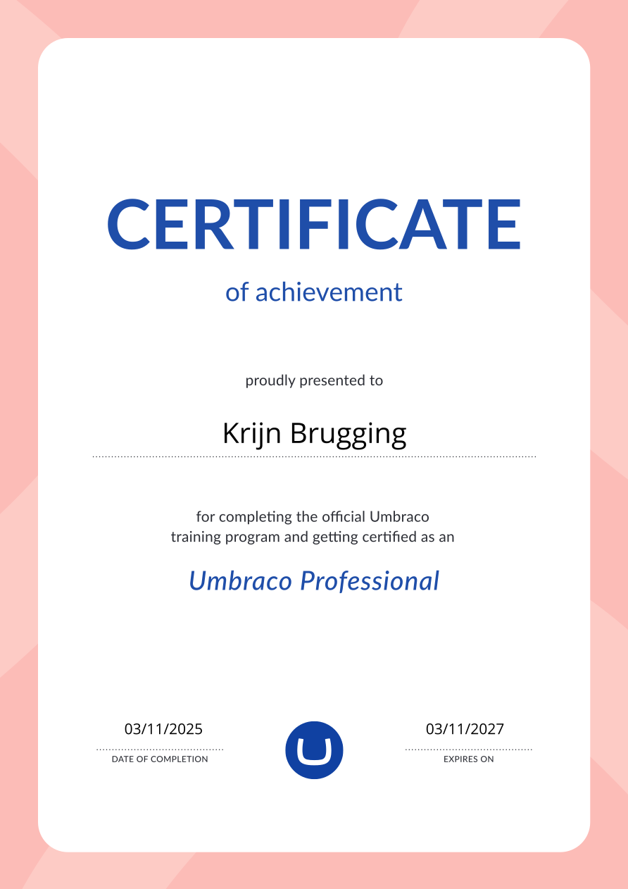 Umbraco Professional certificate